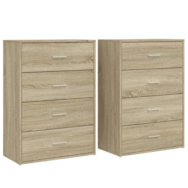 vidaXL Sideboards 2 pcs Sonoma Oak 60x31x84 cm Engineered Wood