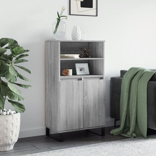 vidaXL Highboard Grey Sonoma 60x36x110 cm Engineered Wood