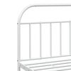 vidaXL Metal Bed Frame without Mattress with Footboard White 200x200cm