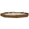 vidaXL Sandbox with Seats Honey Brown Octagon Solid Wood Pine