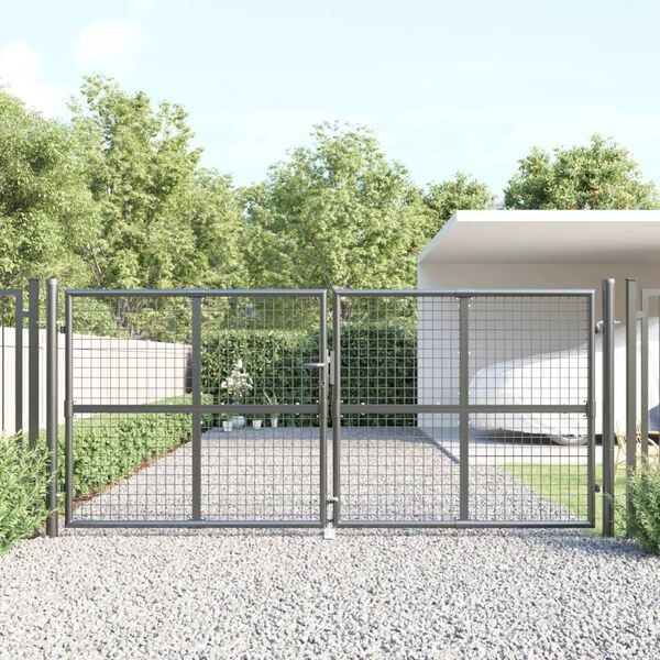 vidaXL Mesh Garden Gate Anthracite 300x125 cm Galvanised Steel