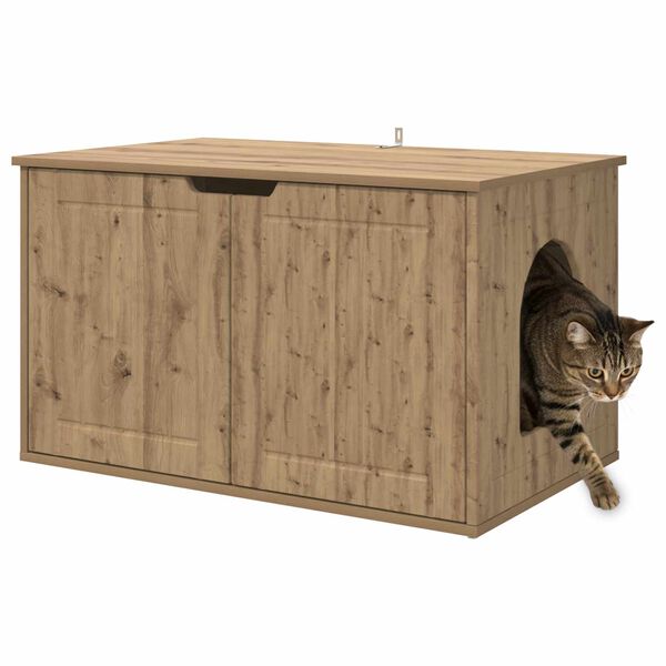 vidaXL Cat House Artisian Oak 85 x 55 x 50.5 cm Engineered Wood