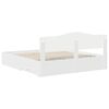 vidaXL Bed Frame with Headboard White 200 x 200 cm Engineered Wood