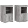 vidaXL Side Cabinets with LED Lights 2 pcs Grey Sonoma Engineered Wood