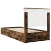 vidaXL Storage Bed with Drawer Smoked Oak 90 x 200 cm Engineered Wood