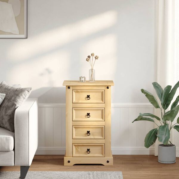 vidaXL Bedside Cabinet Corona 53x39x84 cm Solid Wood Pine