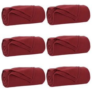 vidaXL Throw Blankets 6 pcs Bordeaux Red 200 x 150 cm 2.52 kg Fleece