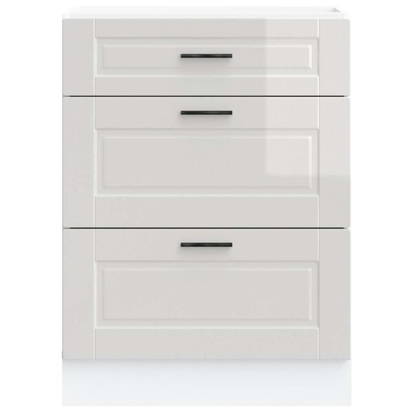 vidaXL Kitchen Base Cabinet "Porto" High Gloss White Engineered Wood