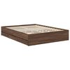 vidaXL Bed Frame with Headboard Brown Oak 150 x 200 cm Engineered Wood