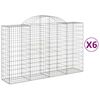 vidaXL Arched Gabion Baskets 6 pcs 200x50x120/140 cm Galvanised Iron