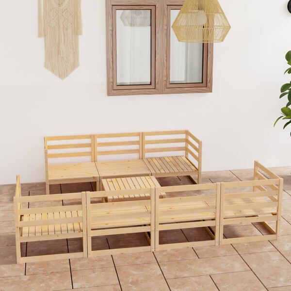 vidaXL 8 Piece Garden Lounge Set Solid Wood Pine
