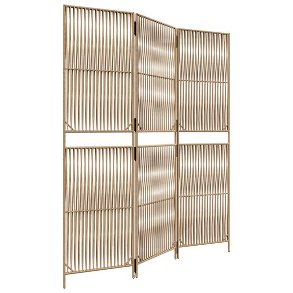 vidaXL Room Divider 3 Panels Beige Poly Rattan