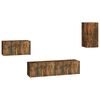 vidaXL 4 Piece TV Cabinet Set Smoked Oak Engineered Wood