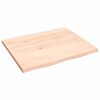 vidaXL Table Top 60x50x2 cm Untreated Solid Wood Oak Live Edge