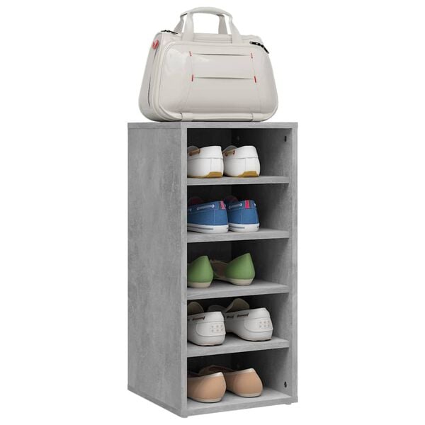 vidaXL Shoe Cabinet Concrete Grey 31.5x35x70 cm Engineered Wood