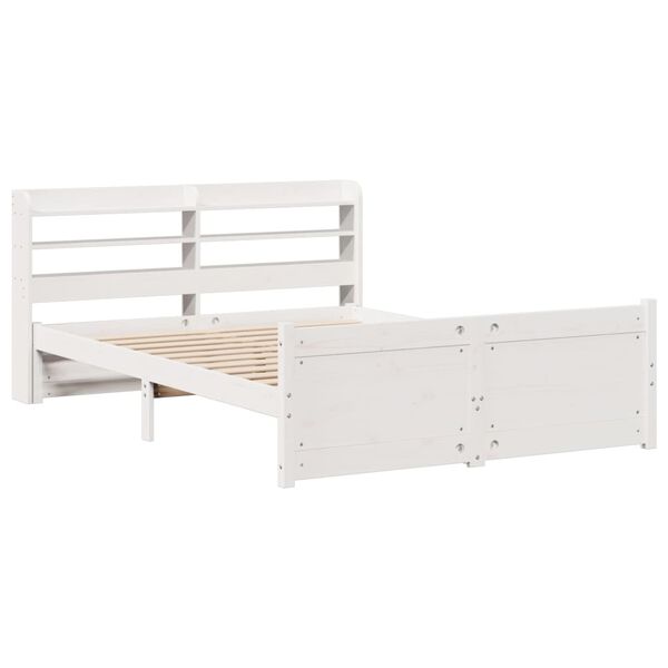 vidaXL Bed Frame with Headboard without Mattress White 120x190 cm Small Double