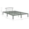 vidaXL Bed Frame without Mattress Grey Metal 120x200 cm