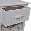 vidaXL Cabinet with 1 Drawer and 3 Baskets White Paulownia Wood