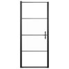 vidaXL Shower Door 91x195 cm Half Frosted Tempered Glass Black