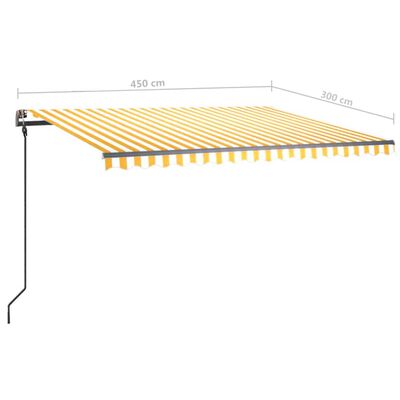vidaXL Automatic Awning with LED & Wind Sensor 4.5x3 m Yellow & White
