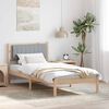 vidaXL Bed Frame with Upholstered Headboard Light Grey 90 x 200 cm