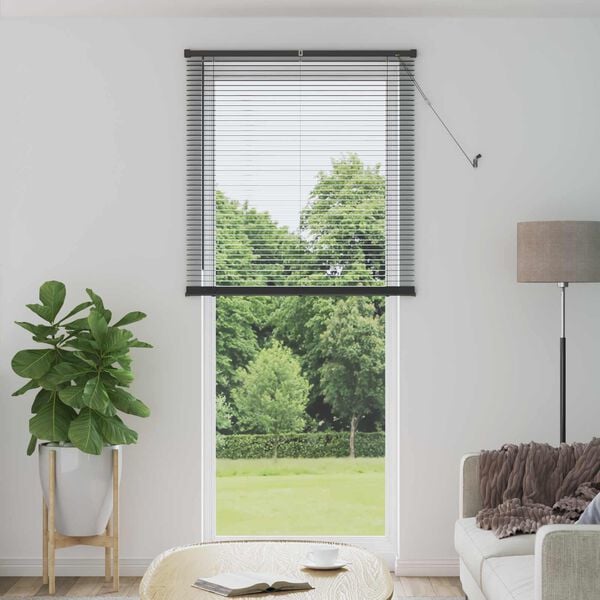 vidaXL Venetian Blind Manual Adjustable Silver Grey 213 x 100 cm PVC