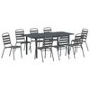 vidaXL Garden Dining Set 9 pcs Anthracite Powder-coated Steel