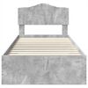 vidaXL Bed Frame with Drawer Concrete Grey 90 x 190 cm Engineered Wood