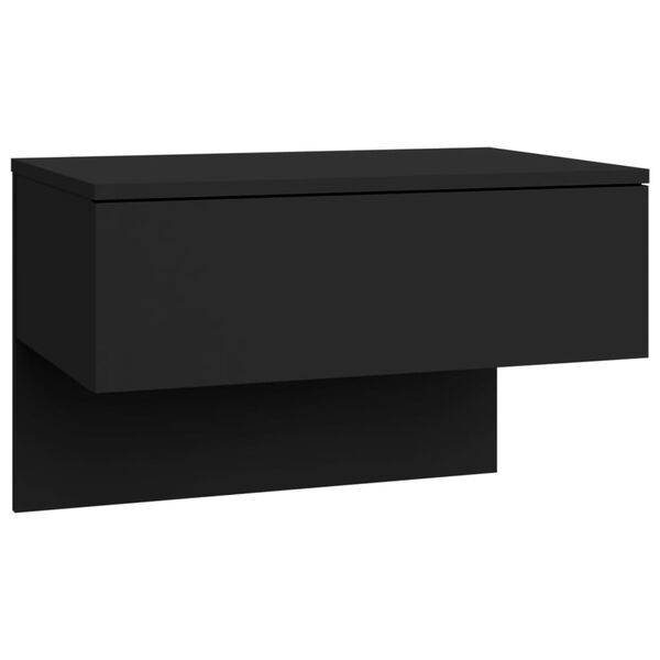 vidaXL Wall-mounted Bedside Cabinet Black
