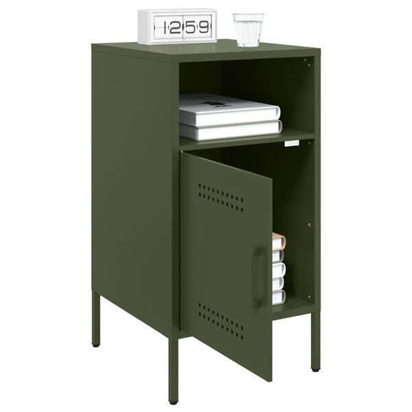 vidaXL Bedside Cabinets 2 pcs Olive Green 36x39x68 cm Steel