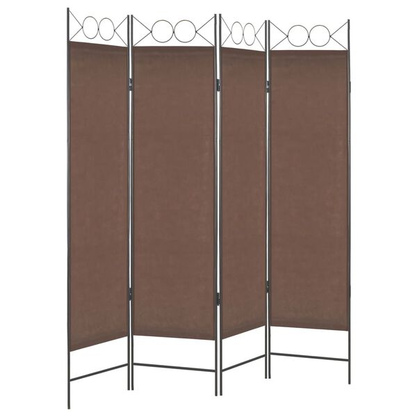 vidaXL 4-Panel Room Divider Brown 160x180 cm