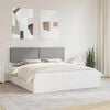 vidaXL Bed Frame with Upholstered Headboard Light Grey 180 x 200 cm