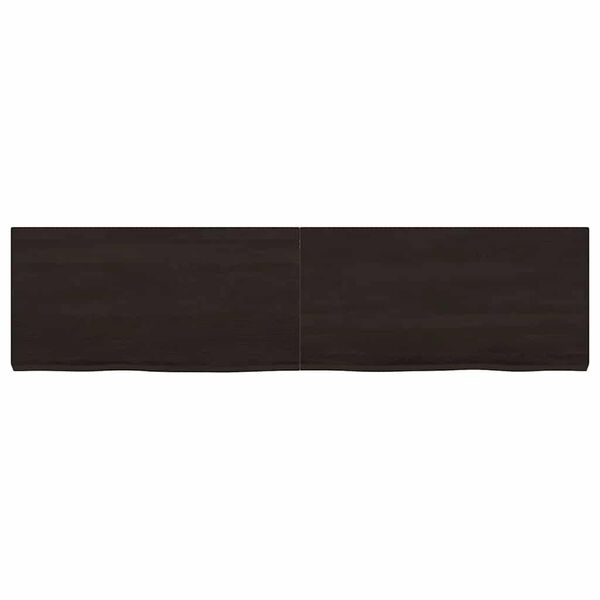 vidaXL Bathroom Countertop Dark Brown 120x30x(2-4) cm Treated Solid Wood