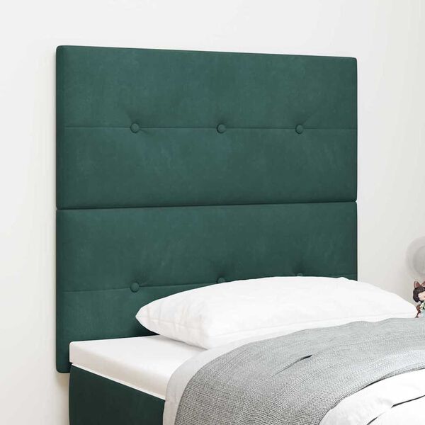 vidaXL Headboard with Headboard Dark Green 80 cm Faux Leather