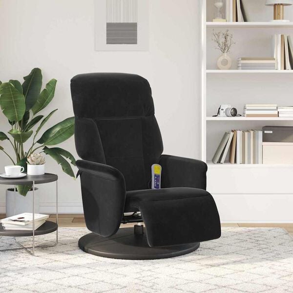 vidaXL Massage Recliner Chair Black 91 x 71 x 105 cm Velvet