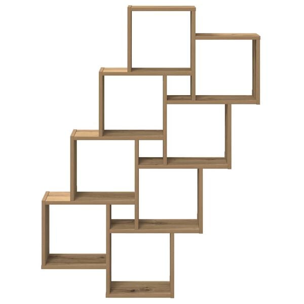 vidaXL Wall Cube Shelf Artisan Oak 90x15x119.5 cm Engineered Wood