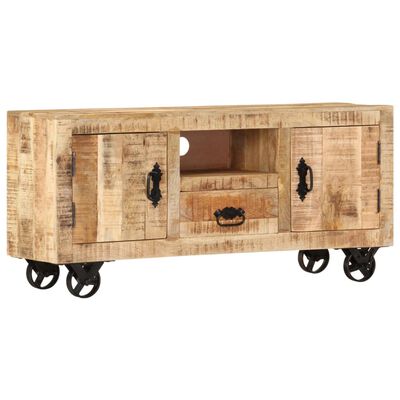 vidaXL TV Cabinet Rough Mango Wood 110x30x50 cm