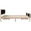vidaXL Bed Frame with Headboard Black 180 x 200 cm Solid Pine Wood