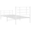 vidaXL Metal Bed Frame without Mattress with Footboard White 90x200cm