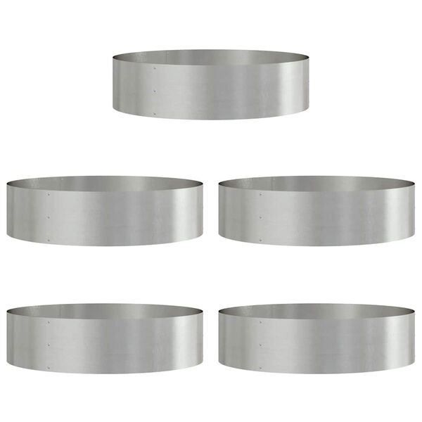 vidaXL Garden 5 pcs Silver 80 x 80 x 20 cm Stainless steel
