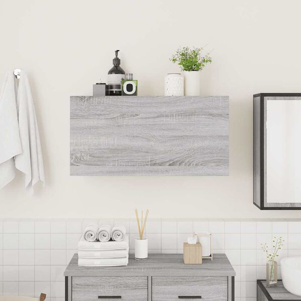 vidaXL Bathroom Wall Cabinet Grey Sonoma 80x25x40 cm Engineered Wood