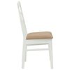 vidaXL Dining Chair 2 pcs White and Brown Solid Rubber Wood