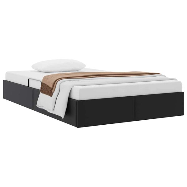 vidaXL Storage Bed with Mattress Black 120 x 190 cm Faux leather