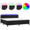 vidaXL Box Spring Bed with Mattress&LED Black 200x200cm Velvet