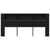 vidaXL Headboard Cabinet with Shelf Black Oak 220 x 18.5 x 102.5 cm