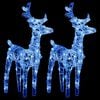 vidaXL Christmas Reindeers 2 pcs Blue 80 LEDs Acrylic