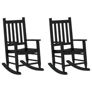 vidaXL Rocking Chairs for Children 2 pcs Black Solid Wood Poplar