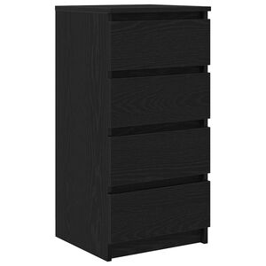 vidaXL Sideboard Black Oak 37,5x35x76 cm Engineered Wood