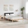 vidaXL Bed frame Brown and black 120 x 190 cm Solid pine wood