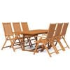 vidaXL 7 Piece Garden Dining Set Solid Wood Acacia 150-200 cm